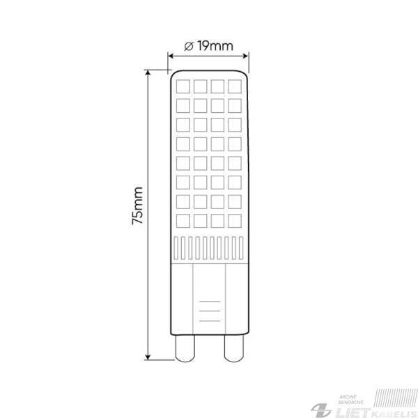 Lempa LED 12W, G9, 230V, 1160lm, 2700K, keramikinė, LEDline 1 Lempa LED 12W, G9, 230V, 1160lm, 2700K, keramikinė, LEDline 1