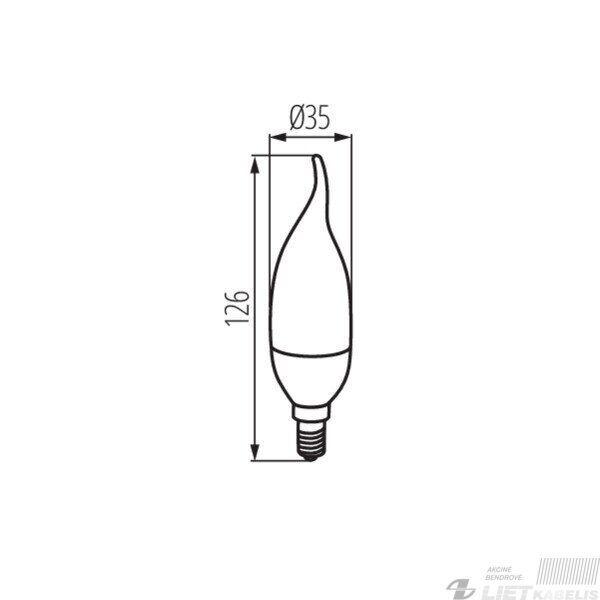 Lempa LED 6,5W, E14, 3000K, 806lm, žvakė liepselė, Kanlux 2 Lempa LED 6,5W, E14, 3000K, 806lm, žvakė liepselė, Kanlux 2