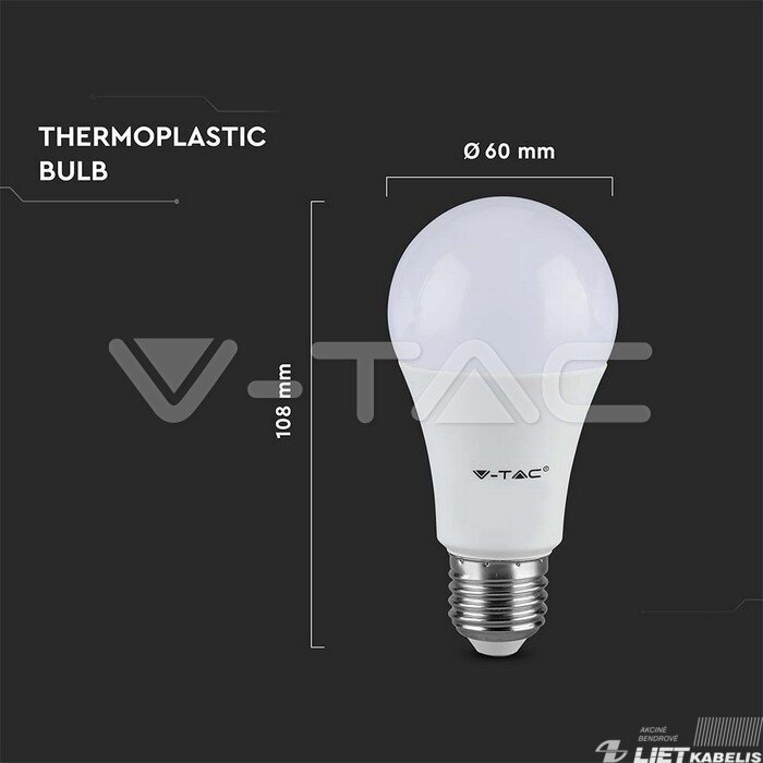 LED lempa 8,5W, E27, 4000K, 806Lm, V-TAC 3 LED lempa 8,5W, E27, 4000K, 806Lm, V-TAC 3