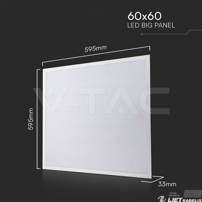 LED panelė 40W, 4800lm, 4000K, 600x600mm, V-tac 2 LED panelė 40W, 4800lm, 4000K, 600x600mm, V-tac 2