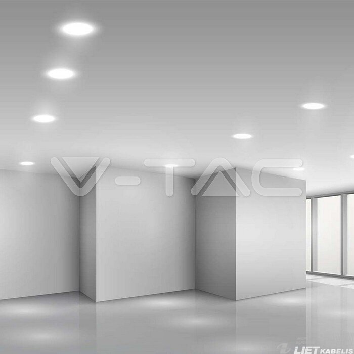 LED šviestuvas 12W, 3000K, 1200lm, įleidžiamas, V-TAC 3