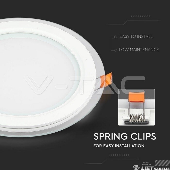 LED šviestuvas 6W, 4000K, 420lm, su stiklu  įleidžiamas 1