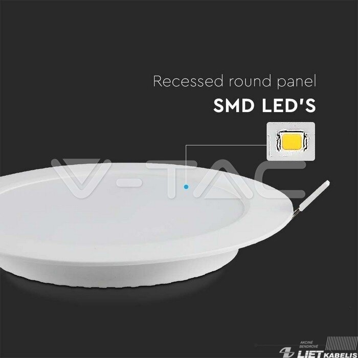 LED šviestuvas 6W, 4000K, 660lm, įleidžiamas, V-TAC LED šviestuvas 6W, 4000K, 660lm, įleidžiamas, V-TAC
