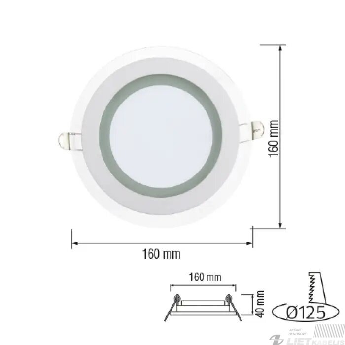 LED šviestuvas 12W su stiklu, 4000K, 780lm, įleidžiamas, Bona electrica 2 LED šviestuvas 12W su stiklu, 4000K, 780lm, įleidžiamas, Bona electrica 2