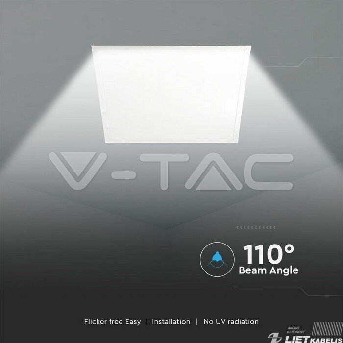 LED šviestuvas panelė 36W, 4000K, 4320 lm, 595x595mm, V-TAC 1 LED šviestuvas panelė 36W, 4000K, 4320 lm, 595x595mm, V-TAC 1