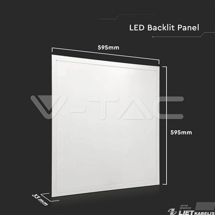 LED šviestuvas  panelė 36W, 4000K, 4320 lm, 595x595mm, V-TAC 2