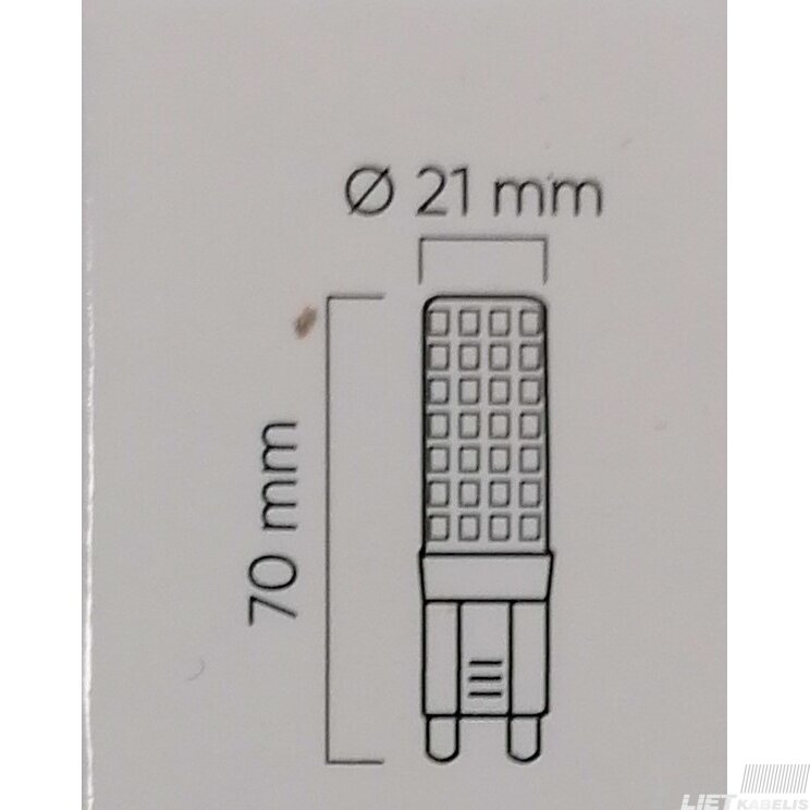 Lempa LED 8W, G9, 230V, 750lm, 2700K, keramikinė, LEDline 3