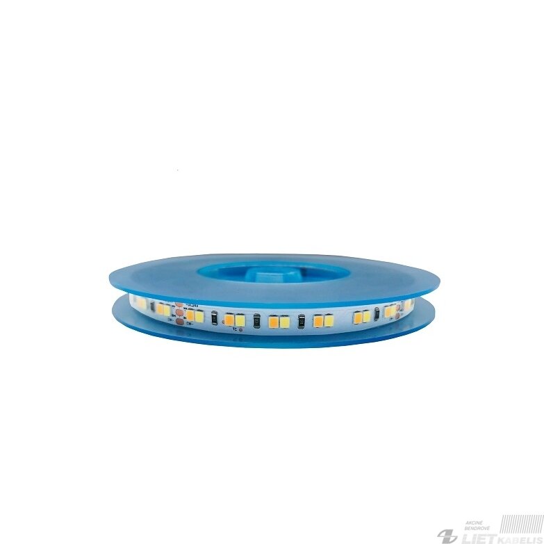 LED juosta 24V 19.2W/m (2x 9.6W), 168LED/m, CCT 2700K-6500K, nehermetiška IP20, Samsung SMD, PREMIUM AKTO 1 LED juosta 24V 19.2W/m (2x 9.6W), 168LED/m, CCT 2700K-6500K, nehermetiška IP20, Samsung SMD, PREMIUM AKTO 1
