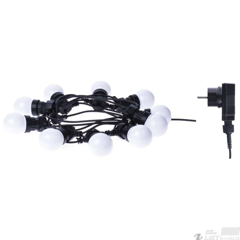 Led girlianda iš 10 vnt didelių burbulų, šiltai balta, matinės, 5W, IP44, EMOS 2