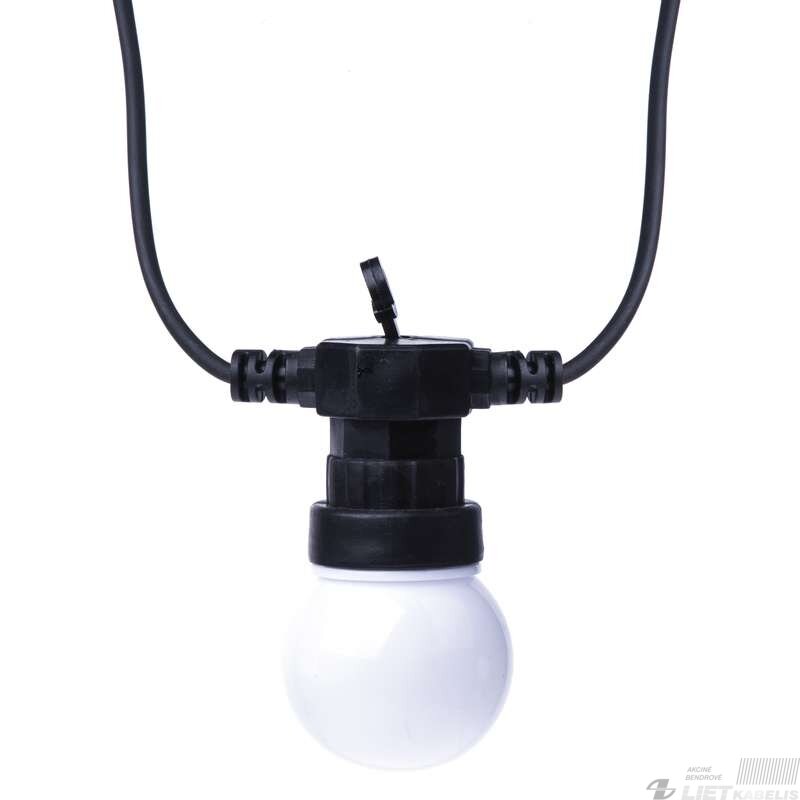 Led girlianda iš 10 vnt didelių burbulų, šiltai balta, matinės, 5W, IP44, EMOS 3