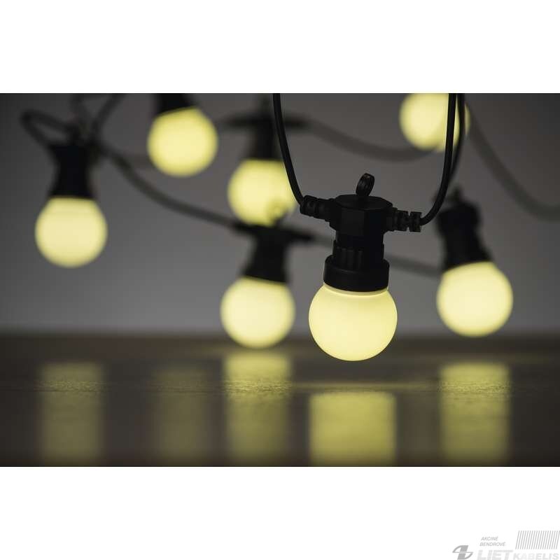 Led girlianda iš 10 vnt didelių burbulų, šiltai balta, matinės, 5W, IP44, EMOS 4