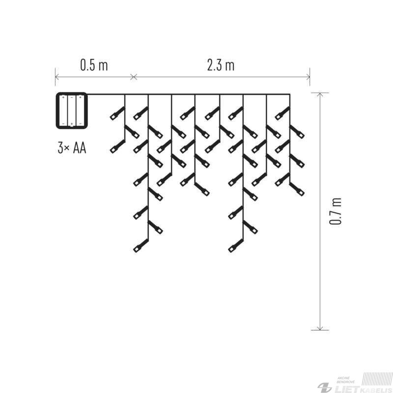 LED girlianda/užuolaida 2,3x0,7m, 120LED lempučių, ZY2059, IP44,maitinama baterijomis 3 x AA, šiltai balta Emos 2 LED girlianda/užuolaida 2,3x0,7m, 120LED lempučių, ZY2059, IP44,maitinama baterijomis 3 x AA, šiltai balta Emos 2