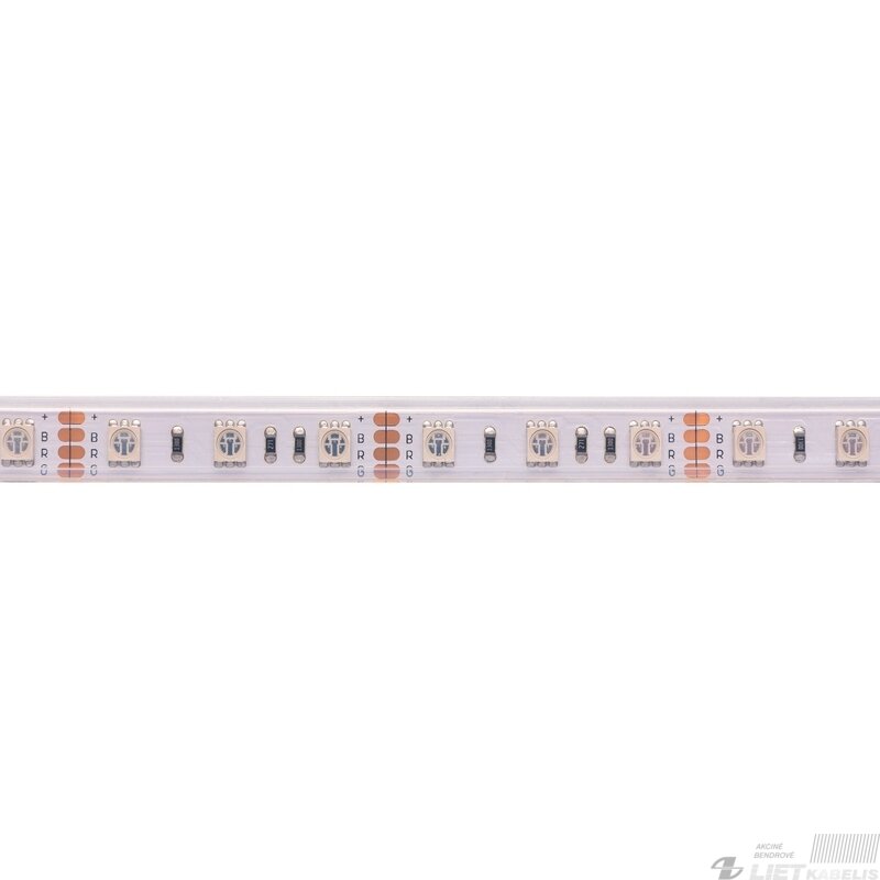 LED juosta 12V 14.4W/m hermetiška T formos IP67, RGB padidinto efektyvumo, PLUS AKTO