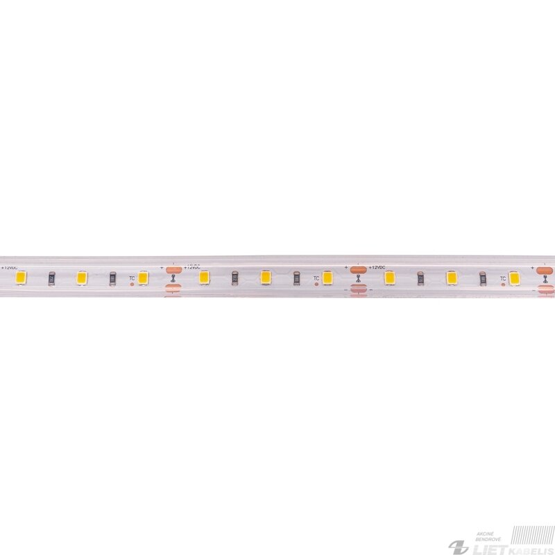 LED juosta 12V 4.8W/m hermetiška IP67, T formos, šiltai balta 3000K 115lm/W PLUS AKTO LED juosta 12V 4.8W/m hermetiška IP67, T formos, šiltai balta 3000K 115lm/W PLUS AKTO
