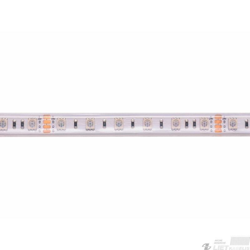 LED juosta 24V 14.4W/m hermetiška IP67, RGB, AKTO LED juosta 24V 14.4W/m hermetiška IP67, RGB, AKTO