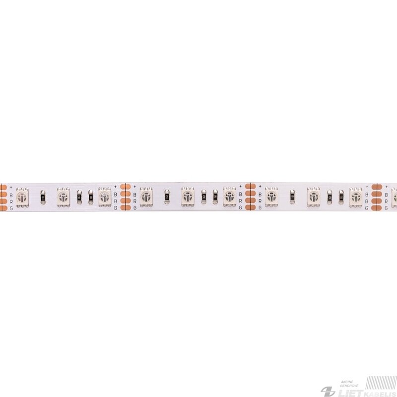 LED juosta 24V 14.4W/m nehermetiška IP20, RGB padidinto efektyvumo, PLUS AKTO
