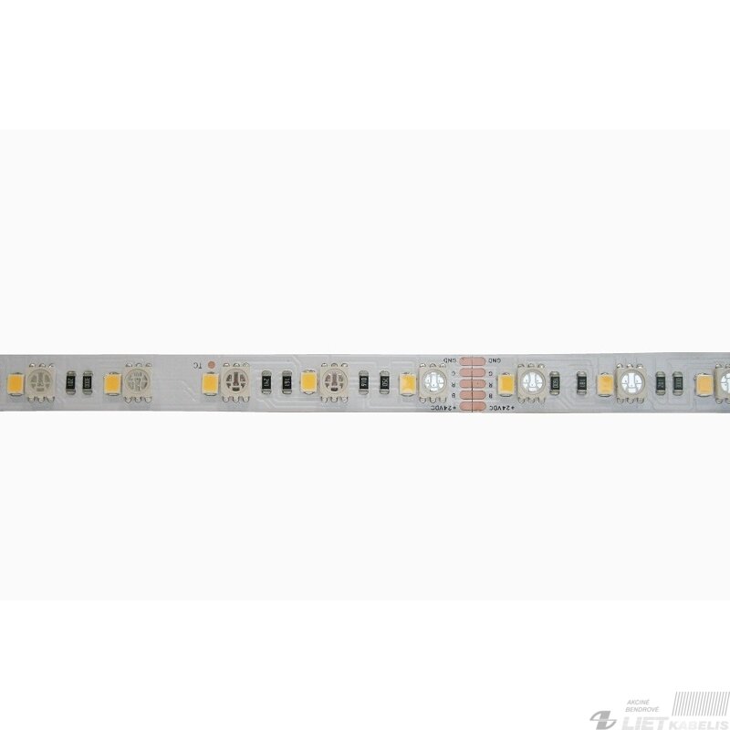 LED juosta 24V 19.2W/m nehermetiška IP20, RGB+W, padidinto efektyvumo, PREMIUM AKTO 1