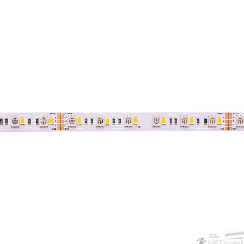 LED juosta 24V 19.2W/m nehermetiška IP20, RGB+W, padidinto efektyvumo, PREMIUM AKTO LED juosta 24V 19.2W/m nehermetiška IP20, RGB+W, padidinto efektyvumo, PREMIUM AKTO
