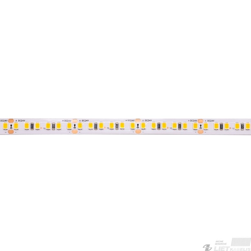 LED juosta 24V 9.6W/m nehermetiška IP20 šiltai balta 3000K 168LED/m, Samsung SMD, 120lm/W, PLUS AKTO LED juosta 24V 9.6W/m nehermetiška IP20 šiltai balta 3000K 168LED/m, Samsung SMD, 120lm/W, PLUS AKTO