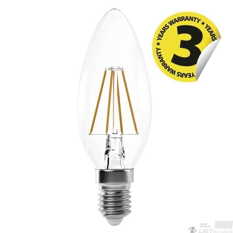LED lempa filamentinė 4W, E14, 2700K, 465lm , EMOS 1 LED lempa filamentinė 4W, E14, 2700K, 465lm , EMOS 1