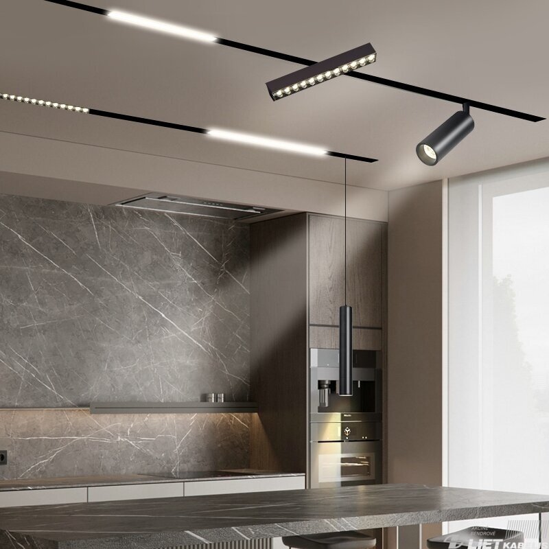 Magnetinės apšvietimo sistemos LED šviestuvas L20/FGDB-1200, 36W, 3000K , juodas, SPRING 1