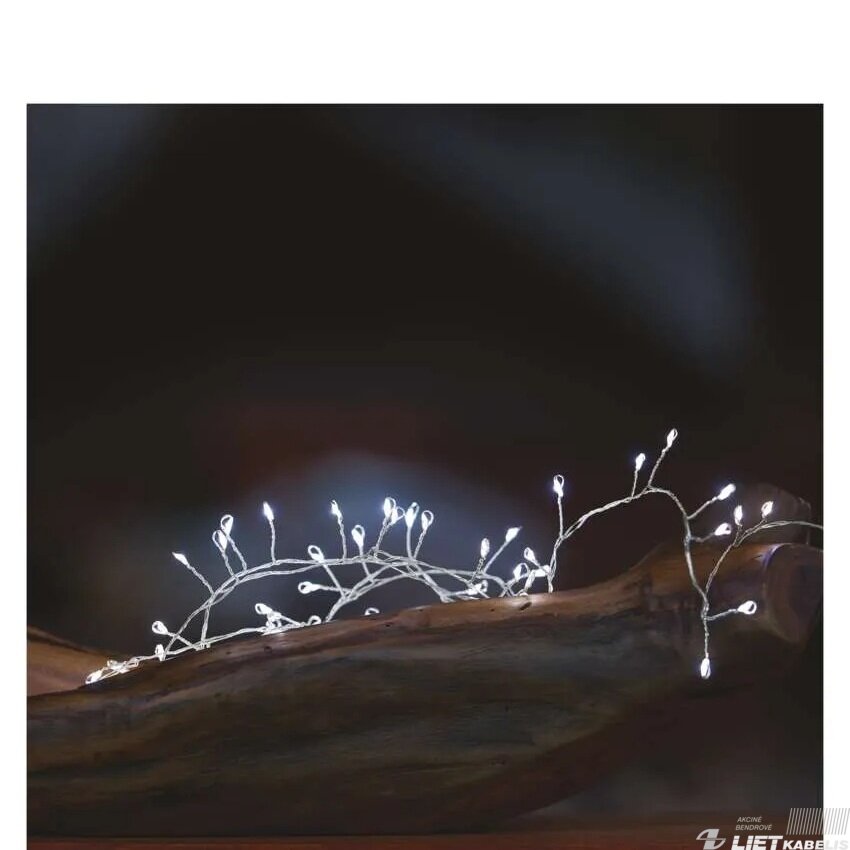 LED girlianda NANO, 4.5Vac (3xAA), 2.4m, 100 x LED, šaltai balta, su laikmačiu, EMOS 4 LED girlianda NANO, 4.5Vac (3xAA), 2.4m, 100 x LED, šaltai balta, su laikmačiu, EMOS 4