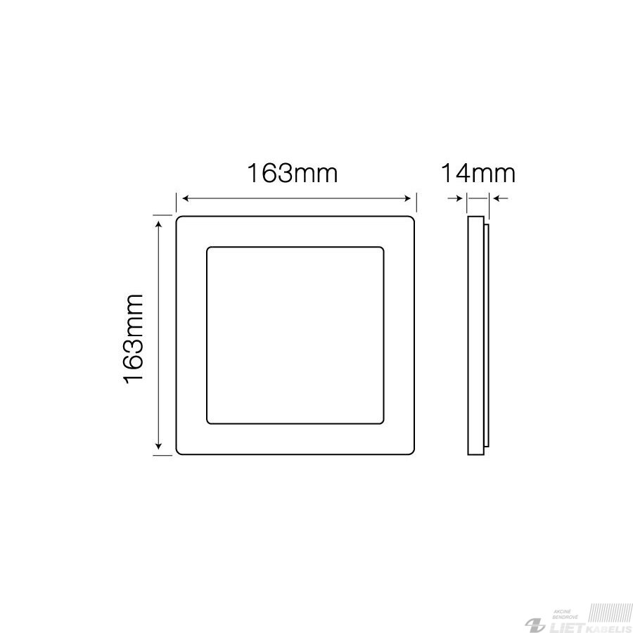 LED šviestuvas 12W, 2700K, 890lm, IP20, LEDline 2 LED šviestuvas 12W, 2700K, 890lm, IP20, LEDline 2
