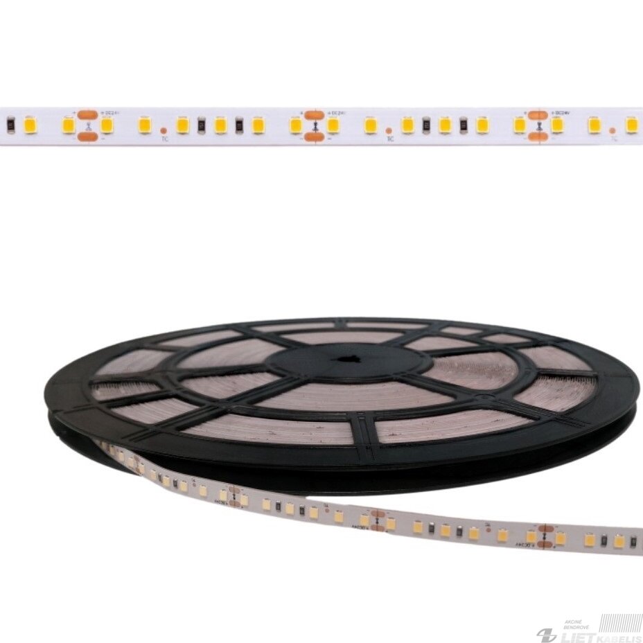 LED juosta 24V 6.0W/m 120LED/m 746lm neutraliai balta 4000K IP20 120° ritė 50m, AKTO LED juosta 24V 6.0W/m 120LED/m 746lm neutraliai balta 4000K IP20 120° ritė 50m, AKTO