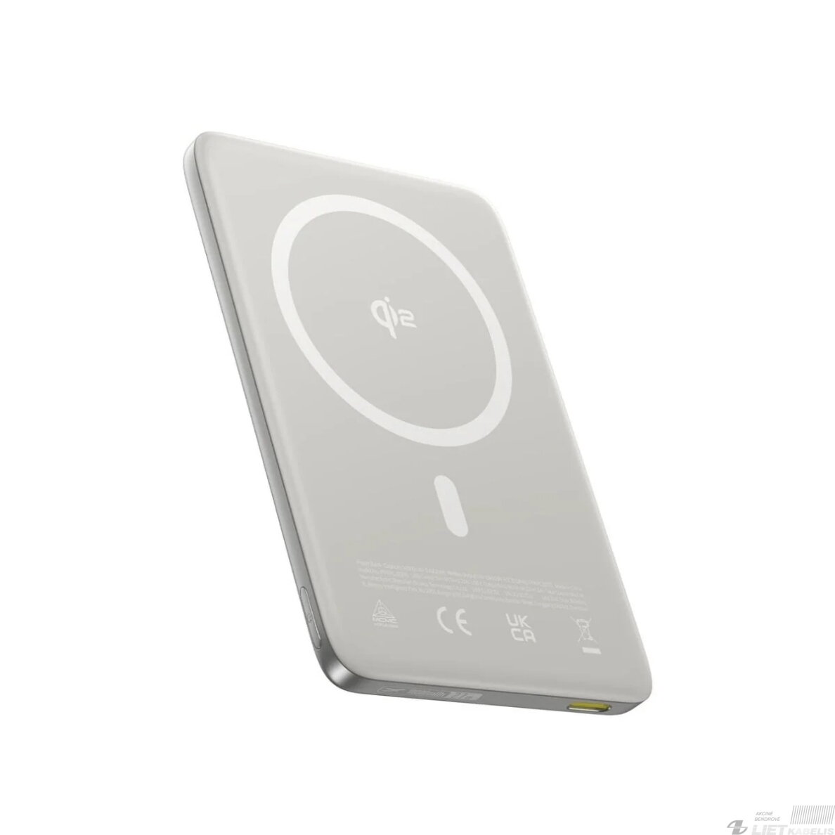 LiPo išorinis akumuliatorius (PowerBank) 10000mAh 27W su bevieliu Qi2, magnetiniu laikikliu Magsafe Titanium Ultra-slim PicoGo AM41 BASEUS