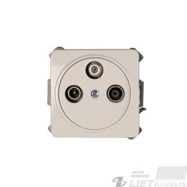 Lizdas SAT+TV+R L03-02 be rėmelio, galinis, smėlio sp., Lx-200 Lizdas SAT+TV+R L03-02 be rėmelio, galinis, smėlio sp., Lx-200