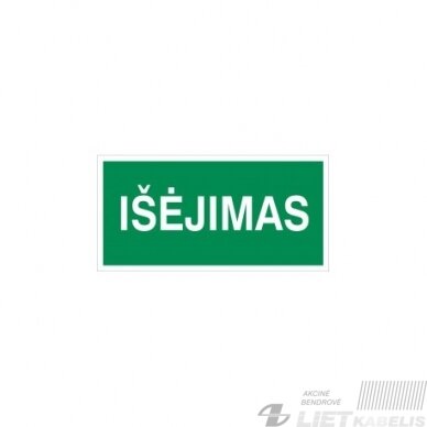 Lipdukas "IŠĖJIMAS 230x130 mm Lipdukas "IŠĖJIMAS 230x130 mm