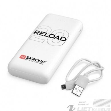 LiPo išorinis akumuliatorius Powerbank 20000mAh, 12W, Skross LiPo išorinis akumuliatorius Powerbank 20000mAh, 12W, Skross