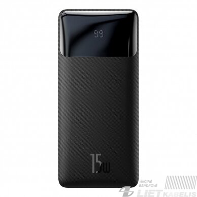 LiPo išorinis akumuliatorius (Powerbank) 30000mAh 15W 2xUSB, USB-C, BIPOW, BASEUS LiPo išorinis akumuliatorius (Powerbank) 30000mAh 15W 2xUSB, USB-C, BIPOW, BASEUS