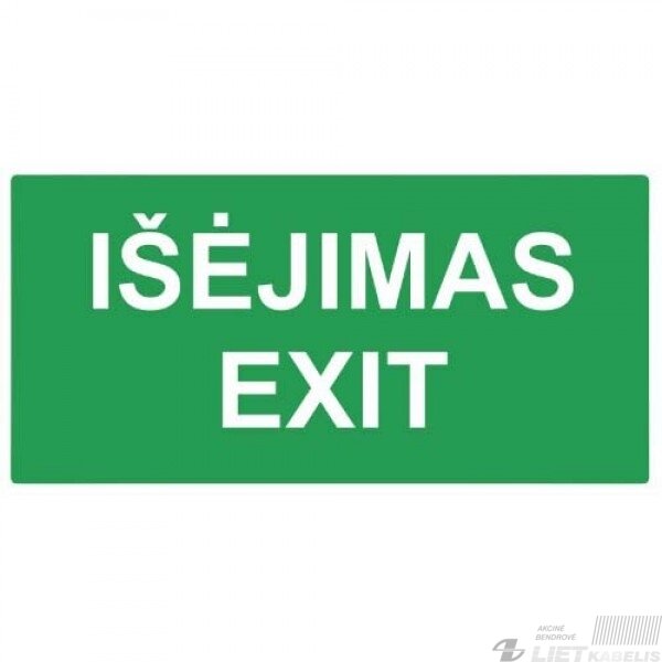 Lipdukas-išėjimas-exit LP058 180x100mm Lipdukas-išėjimas-exit LP058 180x100mm
