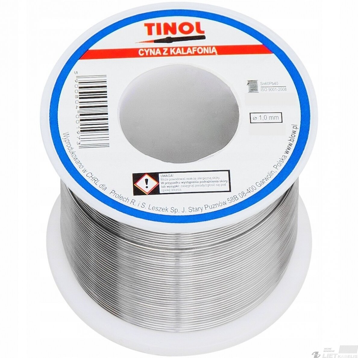 Lydmetalis 1mm 100g Sn60Pb40 flux, Tinol