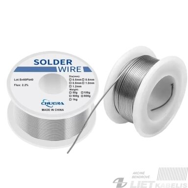Lydmetalis Sn60Pb40, 3mm, flux 2.2%, 50g, Solder Wire Lydmetalis Sn60Pb40, 3mm, flux 2.2%, 50g, Solder Wire