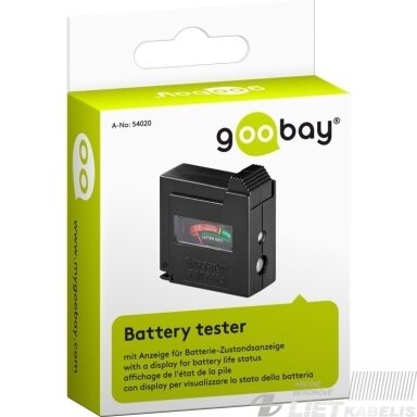 Matavimo prietaisas elementams BT1 1.5-9V, GOOBAY