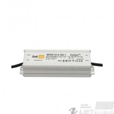 Maitinimo šaltinis LED 12V, 60W, IP67, BALTLED Maitinimo šaltinis LED 12V, 60W, IP67, BALTLED