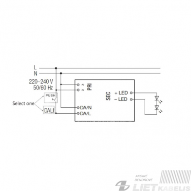 Maitinimo šaltinis LS-80-24 DALI2 LI, 80W, 24V, IP20, dimeriuojamas, Eagerise 1