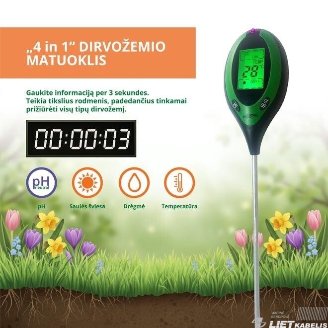 Matuoklis TRST-02 dirvos rūgštingumo ir drėgmės, Garden Center 1 Matuoklis TRST-02 dirvos rūgštingumo ir drėgmės, Garden Center 1
