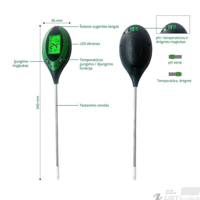 Matuoklis TRST-02 dirvos rūgštingumo ir drėgmės, Garden Center 2 Matuoklis TRST-02 dirvos rūgštingumo ir drėgmės, Garden Center 2