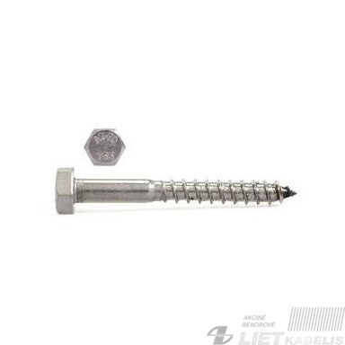 Medvaržtis 8,0x180 DIN571 baltas, ZN