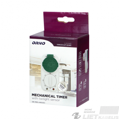 Mechaninis laikmatis su prieblandos jutikliu, OR-PRE-446, 16A/230A, IP44, Orno 2
