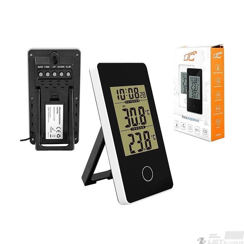 Meteorologinė stotelė 2xAAA, juoda, LTC Meteorologinė stotelė 2xAAA, juoda, LTC