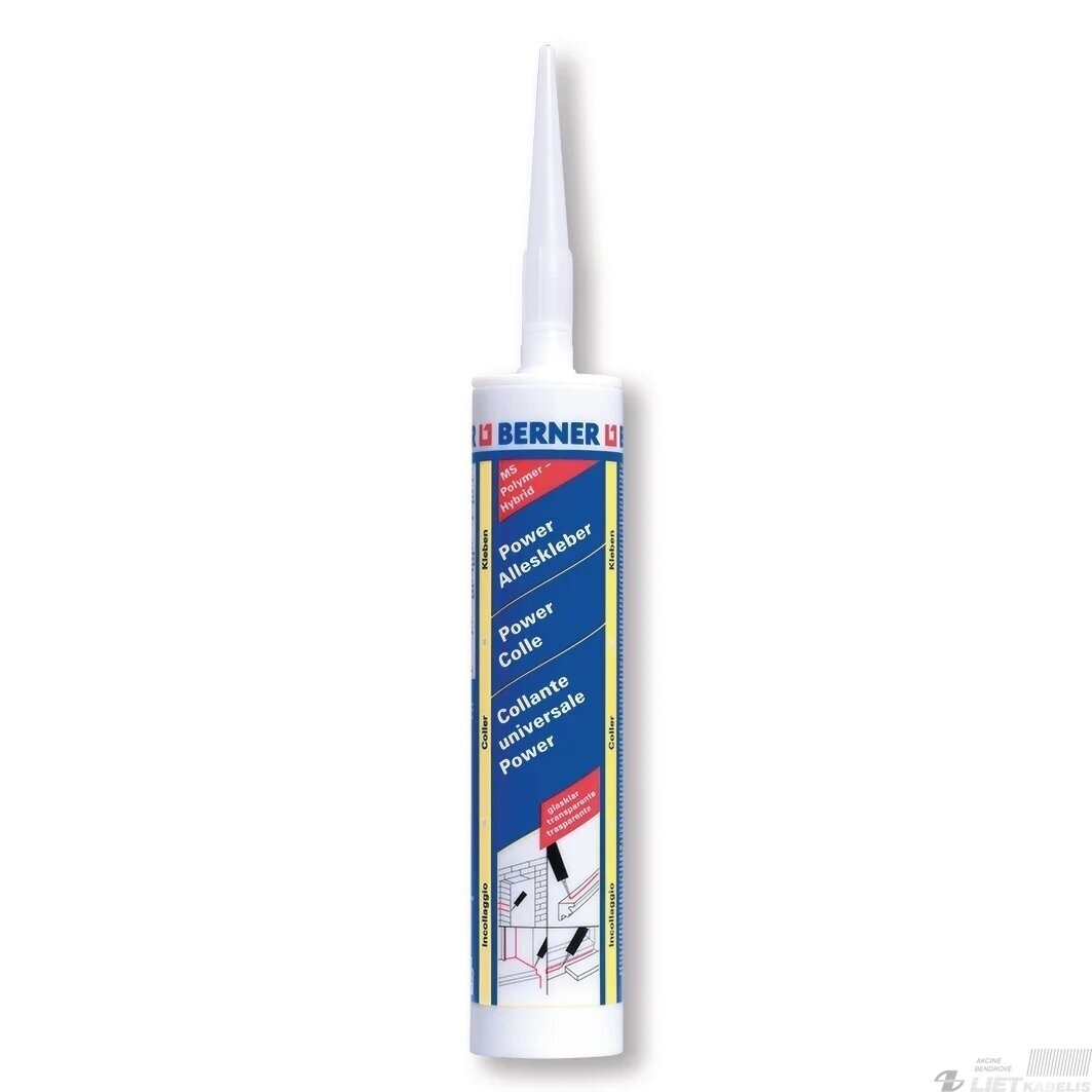 Montavimo klijai Power balti 290ml, Berner