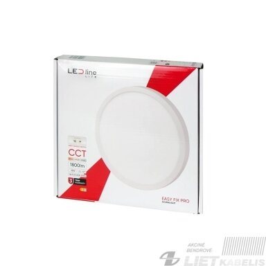 LED šviestuvas 18W, 3000-5000K, 1800lm, EasyFix PRO, LEDLine