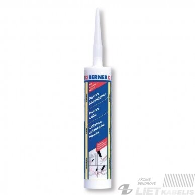 Montavimo klijai Power balti 290ml, Berner Montavimo klijai Power balti 290ml, Berner