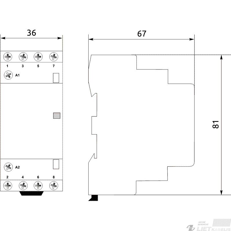Modulinis kontaktorius MCF3, 20A, 4NO , PF 1 Modulinis kontaktorius MCF3, 20A, 4NO , PF 1