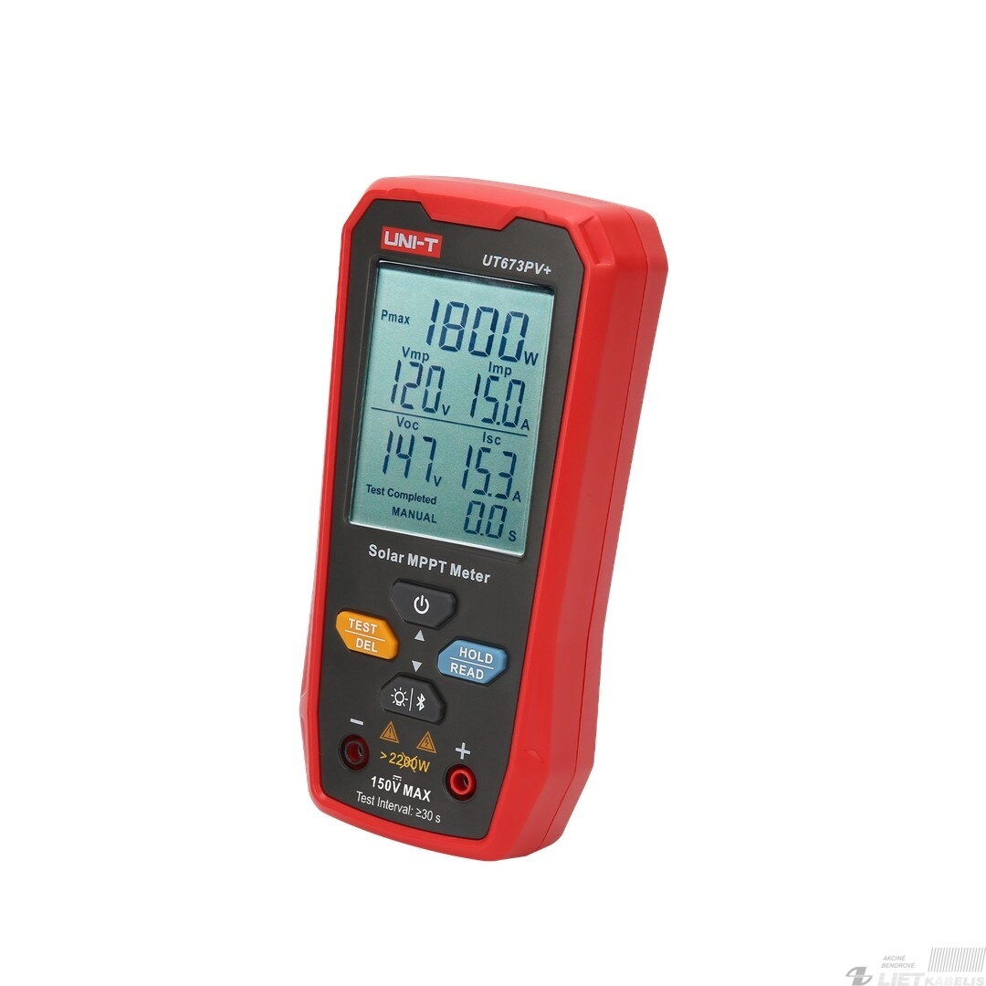 MPPT testeris, 5-1800W, 0-20A, 12-150VDC, rankinis/auto režimas, Bluetooth, UNI-T 5 MPPT testeris, 5-1800W, 0-20A, 12-150VDC, rankinis/auto režimas, Bluetooth, UNI-T 5