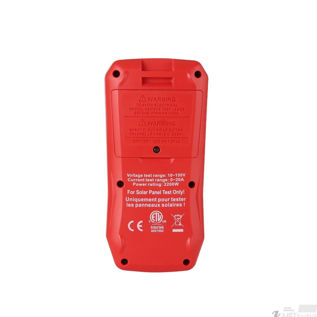 MPPT testeris, 5-1800W, 0-20A, 12-150VDC, rankinis/auto režimas, Bluetooth, UNI-T 6 MPPT testeris, 5-1800W, 0-20A, 12-150VDC, rankinis/auto režimas, Bluetooth, UNI-T 6